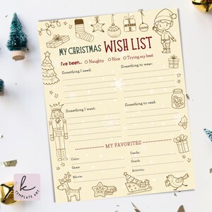 Hermosa lista de deseos navideños para adolescentes PNG, lista de deseos navideños Jpg, lista de deseos de Navidad, lista de deseos para niños y niñas, lista de deseos ilustrada para niños