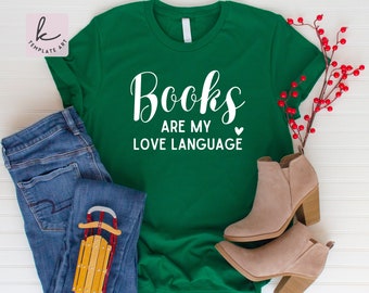 Los libros son mi lenguaje de amor SVG, Amante de los libros PNG (Descarga digital)