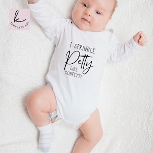 Ik strooi Petty Like Confetti Gift Svg, humor Kinder ondergoed Romper Svg, babymeisje en babyjongen grappig ontwerp Tees cadeau familie