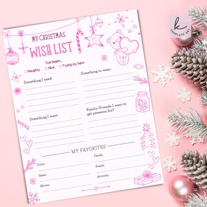 Hellrosa Wunschliste für Teenager Familie und Freunde Ich möchte Geschenke für Feiertage Teenager Weihnachtsliste Weihnachten Familienzeit Pdf Png Jpg bekommen