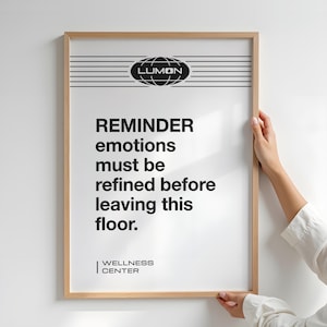 Severance Poster TV Show Inspired JPG Emotions Refined Funny Office Wellness Center Replica of Lumon Props Gift for Client