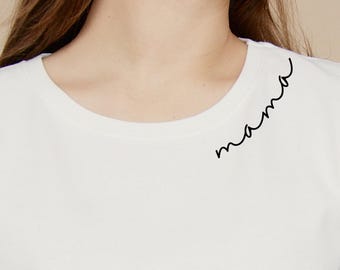 Mom Kurve svg, Mama Neck mit Schrift, Ausschnitt Mama Png, Mama am Hals svg