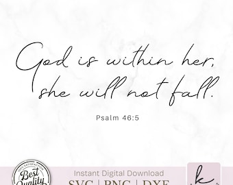 God Is Within Her Scripture Svg, Bible Verse Png (Digital Download)
