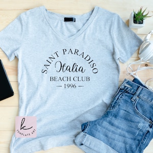Italian Style Summer Shirt Saint Paradiso Beach Club Svg File Vacation Gift Ideas Iconic Italian Style Europa Holiday Italy Vacations