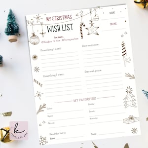 Hermosa lista de deseos navideños para tiendas en formato PDF, lista de deseos navideños, lista de deseos navideños para adolescentes, lista de deseos para niños y niñas, lista de deseos para boutiques.