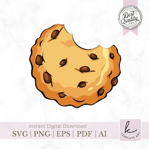 Layered Illustration Chocolate Chip 3D cookie SVG file Cookie Clipart Sublimation PNG file Biscuit Svg Cut File Easy To Use Commercial Use