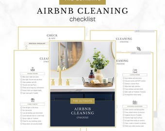 Airbnb Cleaning Checklist Template, Vacation Rental Housekeeping (Canva Editable, PDF)