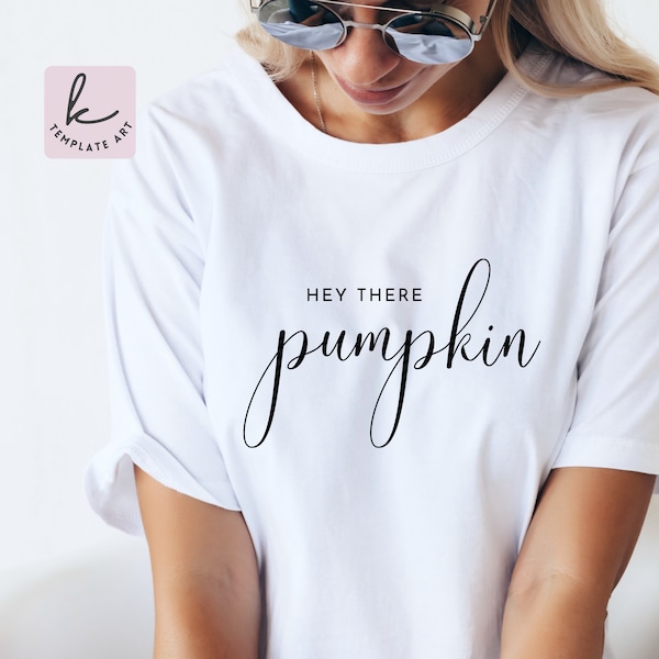 Aesthetic Autumn Quote Hey There Pumpkin Svg for Craft Art, Pumpkin T-Shirt, Home decor Pdf, Fall door sign Png, Doormat & Door Hanger Dxf.