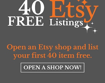 Use This Free Etsy Referral Link To Open Your Shop, Free Code for 40 Free Listings When You Open An Etsy Shop, NO need TO BUY this listing.