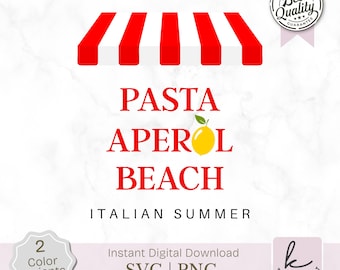 Italian Summer Aperol Beach Quote SVG, La Dolce Vita (Digital Download)
