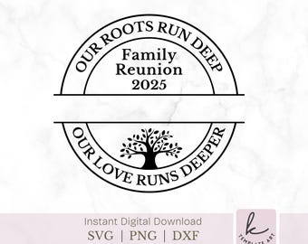 Albero della riunione di famiglia SVG, radici profonde, PNG, DXF (download digitale)