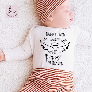 Neugeborenen süßes Geschenk svg handverlesen für die Erde von meinem Mohn im Himmel Png Baby dxf Datei für Cricut Opa SVG Großvater Png