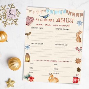 Gemütliche bequeme Kinder Weihnachtswunschliste zu Hause druckbar Geschenkliste Jpg Kinder Weihnachtswunschliste Png Urlaubszeit Brief an Santa Pdf