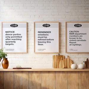 Severance 13 Printable Poster, Bundle 13 Lumon Industries Signs, TV Show Office Decor, Digital Download, Funny Corporate Parody Prints