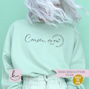 2025 Estética Cousin Crew Camisa Fazendo Memórias Juntos primo tripulação Svg design Reunião de Família Férias de Verão Família Férias de Inverno 2025