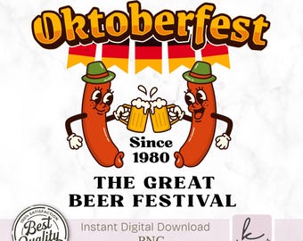 Oktoberfest Vintage Design PNG, Beer Festival Shirt (Instant Download)