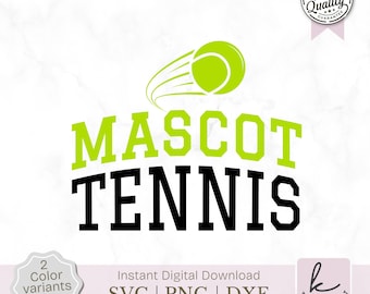 Logotipo de mascota de tenis SVG, diseño de camiseta (descarga digital)
