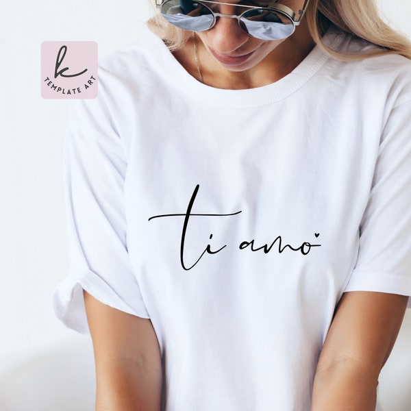 Aesthetic TI AMO Italian Svg shirt, Italian Claim, Clipart Silhouette, Sweatshirt S Valentine Png, Valentine's Day Svg, Love Claim Png