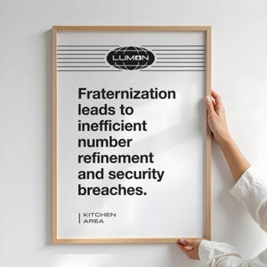 Severance Poster TV Show Inspired JPG Fraternization Inefficient Number Funny Office Break Room Replica of Lumon Props Gift for Client