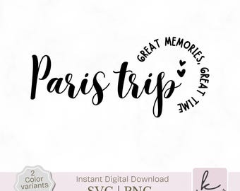 Paris Trip 2025 SVG, Family Vacation Shirt Design, Girls Trip Paris Cut File, Travel Group T Shirt PNG
