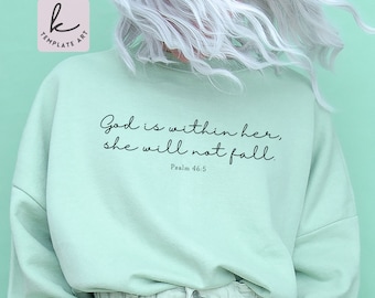 God Is Within Her Scripture, Bible Verse SVG, Psalm 46:5 (Digital Download)