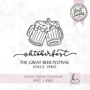 Oktoberfest Design SVG for Shirt, Beer Mug, The Great Beer festival, Octoberfest party Png, Fall Festival Shirt, INSTANT DOWNLOAD