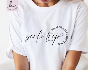 Mädchen Reise SVG 2026, Mädchen Reise Shirt, passendes Shirt Png | KTA Ästhetische SVG