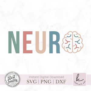 SVG de Neurologia, Design de Cérebro em SVG, SVG para Camiseta de Enfermeira, PNG de Neurologia, Arquivo SVG Médico para Cricut, Design de Camiseta de Neurologia imagem 1
