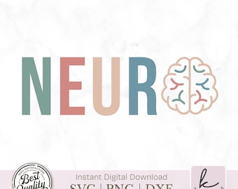 SVG de Neurologia, Design de Cérebro em SVG, SVG para Camiseta de Enfermeira, PNG de Neurologia, Arquivo SVG Médico para Cricut, Design de Camiseta de Neurologia