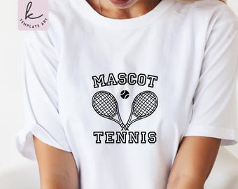 Mascota de tenis SVG, diseño de camiseta de equipo (descarga digital)