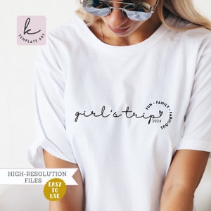 Voyage d'été minimal entre filles 2024 Fun famille fabuleuse chemise SVG Week-end filles vacances Girls Night Out Girls Vacay Png Girl's week-end