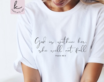 Psalm 46:5 Bible Verse SVG, God Is Within Her (Digital Download)