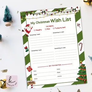 Glücklicher Brief an Santa Pdf, Kinderwunschliste Png, Weihnachtswunschliste, druckbare Geschenkwunschliste Jpg, Wunschliste für Kinder.