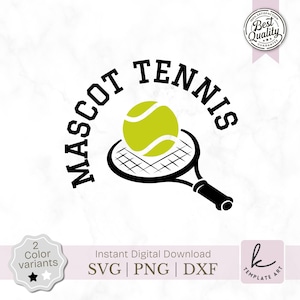 Tennis Mascot Svg, Tennis Team Svg, Tennis Shirt, Team Logo Svg, Tennis Template Svg, Tennis Team Shirts, Tennis Mom Dad Svg