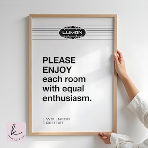 Severance Poster TV Show Inspired JPG ENJOY Room with Equal Enthusiasm Funny Office Wellness Center Replica of Lumon Props Gift for Client