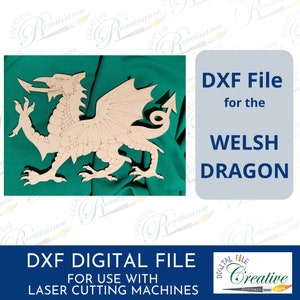 Welsh Dragon cutting file / st David&#39;s day dragon / Welsh Dragon DXF / Y Ddraig Goch / Welsh Gift Digital File / Laser Cut Welsh Dragon dxf
