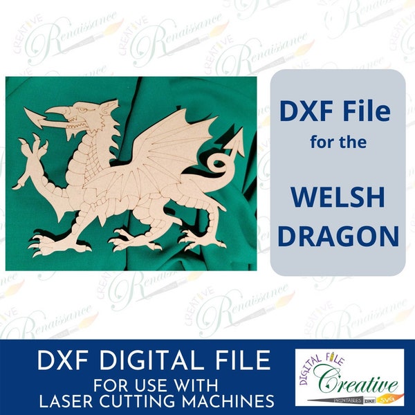 Welsh Dragon cutting file / st David's day dragon / Welsh Dragon DXF / Y Ddraig Goch / Welsh Gift Digital File / Laser Cut Welsh Dragon dxf