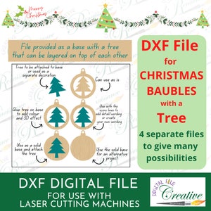 Christmas Bauble DXF / Christmas Ornament svg/ Tree Decoration digital file / Digital File for Christmas / Digital Download DXF for laser