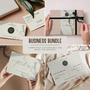 Branding Package - Business Bundle - Canva Template - Business Card - Thank You Card - Box Seal Label - Customizable and Ready to Print