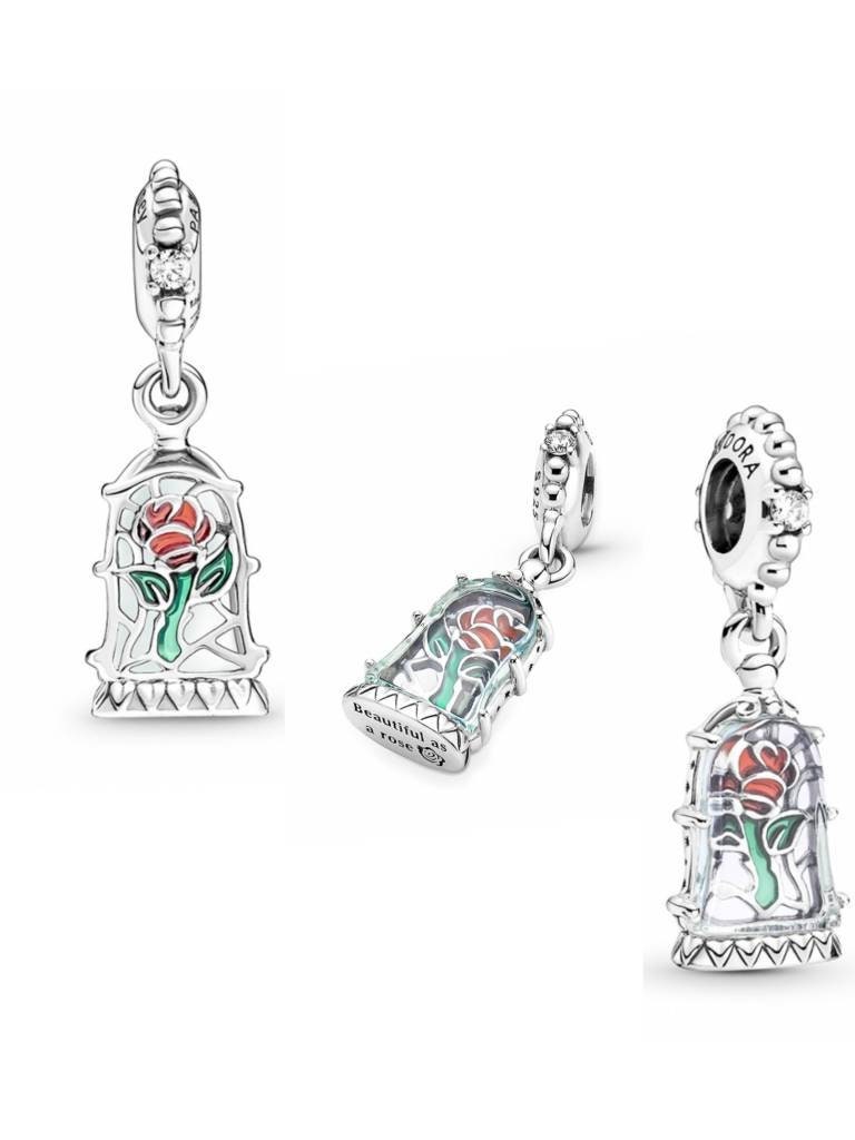 Jewelry | Nwot Disney Beauty The Beast Enchanted Rose Dangle Charm Sterling Silver 925