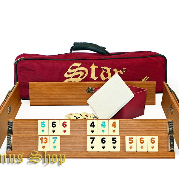 PREMIUM Holz Rummy / OKEY mit Melamin Steine Ahsap Okey Takimi