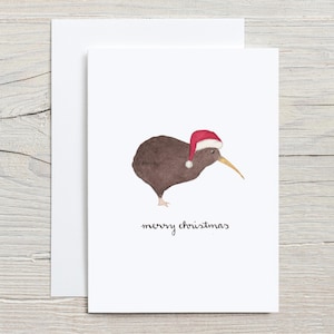 Set van 5 kerstkaarten | Kies je favoriete ontwerpen | Leuke kerstkaarten | Kerstkaarten Nieuw-Zeeland | Handgemaakte aquarelkaart |