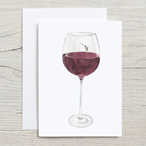 Wein-Liebhaber-Karte | Feier-Karte | Aquarell Karte | Grußkarte | Eco Papier Karte | Recycelter Umschlag