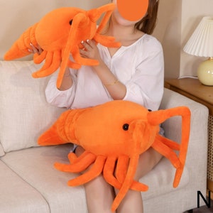 Creative Simulation Lobster| Crayfish Doll Soft| Stuffed Animal Shrimp Pillow Birthday Gifts.