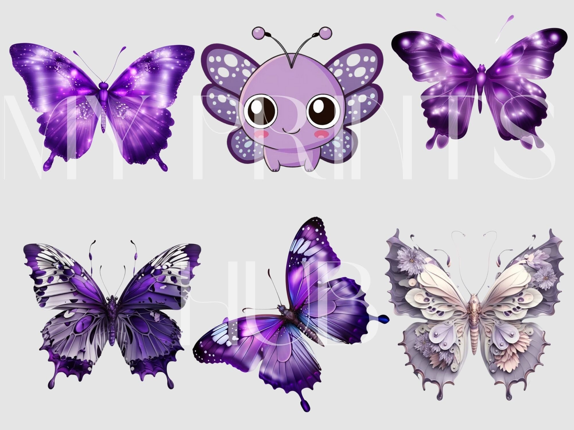 Watercolor Colorful Pastel Butterfly Clip Art Multicolor Etsy