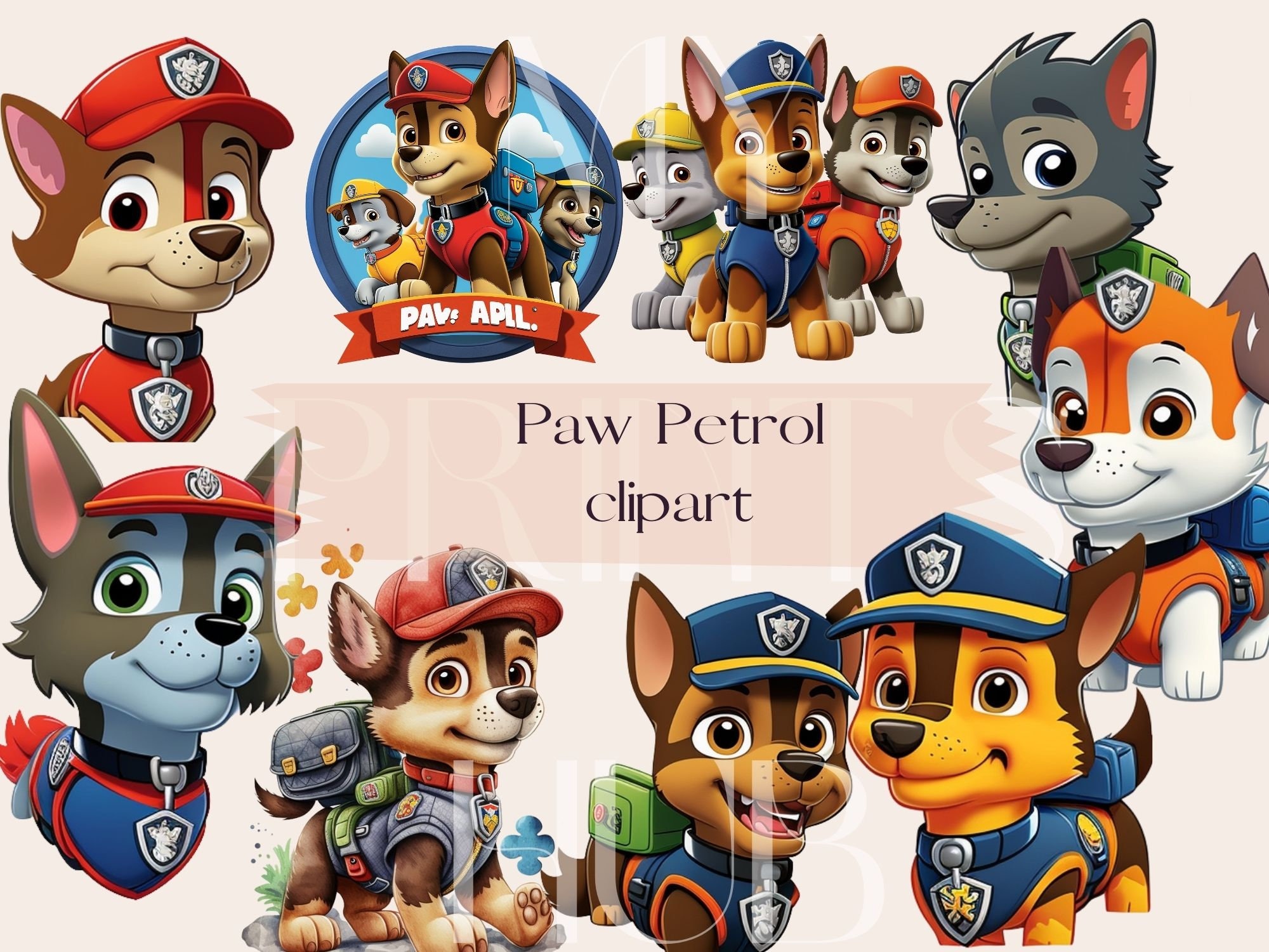 Paw Patrol Clipart Paw Patrol Clip Art Paw Patrol Stickers. Etsy