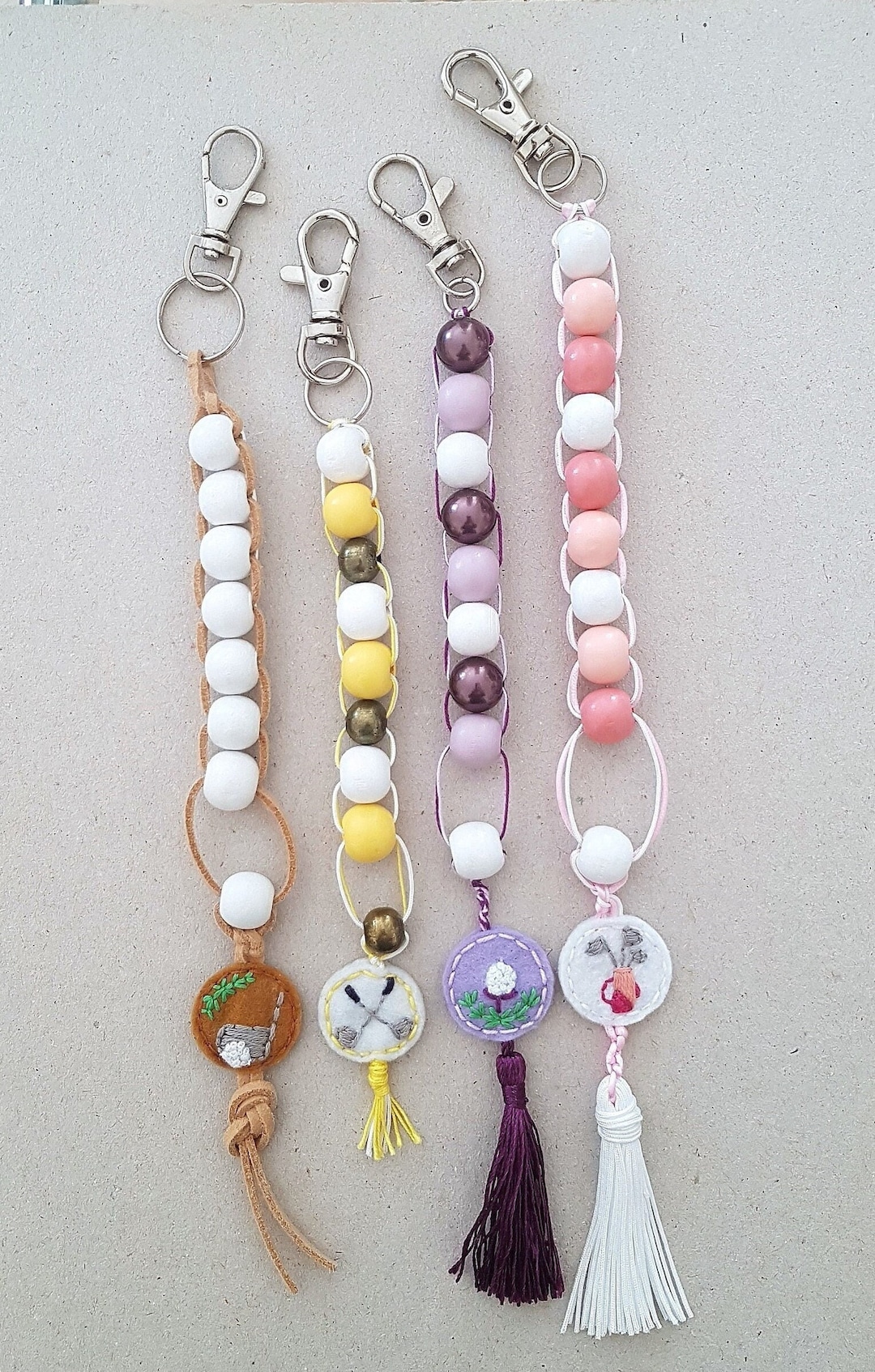 Hand Embroidered Golf Score Counter Keychain: Beaded Stroke Tracker - Etsy
