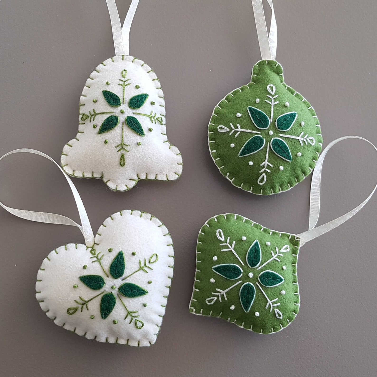 Set of 4 Christmas Felt Ornament Christmas Felt Decor - Etsy