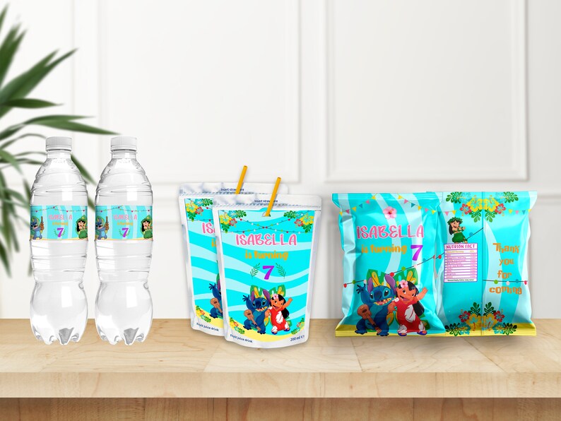 Editable Lilo and Stitch Birthday Party Supplies Printable Etsy
