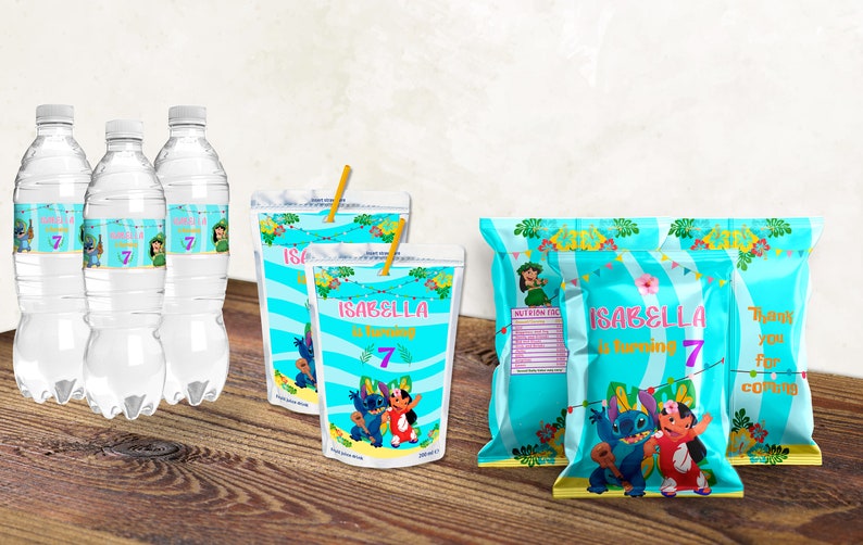 Editable Lilo and Stitch Birthday Party Supplies Printable Etsy